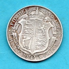 1913 HALFCROWN COIN. KING GEORGE V. STERLING SILVER.