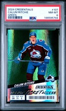 2024-25 Upper Deck Credentials Calum Ritchie #107 Green Rookie 19/25 PSA 8