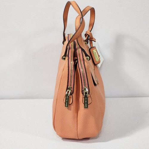 Anne Klein Satchel Lady Lock Flap Faux Leather CoralReef Orange Crossbody NWT - Picture 2 of 18