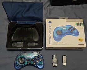 SEGA Sega Saturn Console Bundle 2 Controllers Games Action Replay Plus A/V Cable