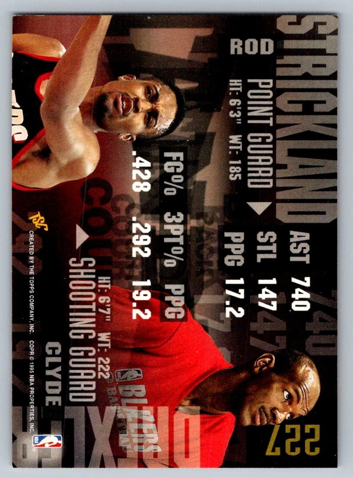 Stadium Club 1995 edición primer día Strickland & Drexler 227 Foto 2 de 2