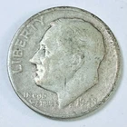 1948 D Roosevelt Dime 90% Silver 10c US Coin, VERY FINE CONDITION #6947