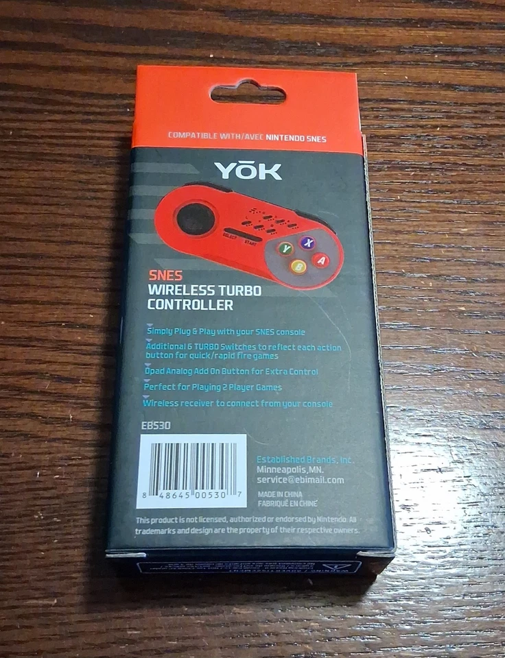Yok Wireless Turbo Controller for SNES Nintendo Classic Console NEW SEALED - Image 2 of 4
