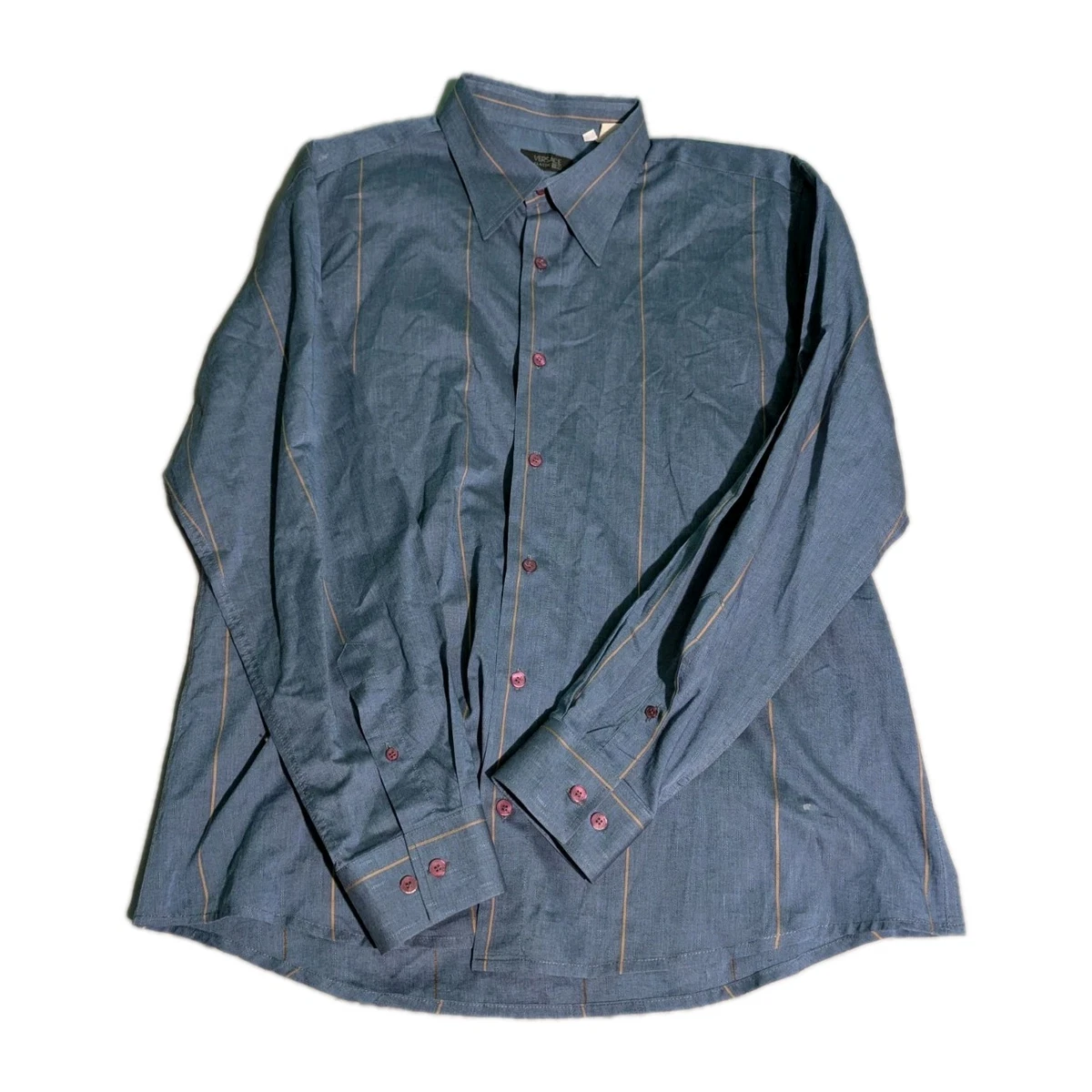 Versace Long Sleeve Striped Casual Button-Down Shirts for Men for
