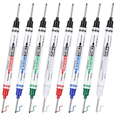 ElevateTech Long Head Deep Hole Marker Pens, 8 Pcs 20mm Dual Tip Long Nib Mar...