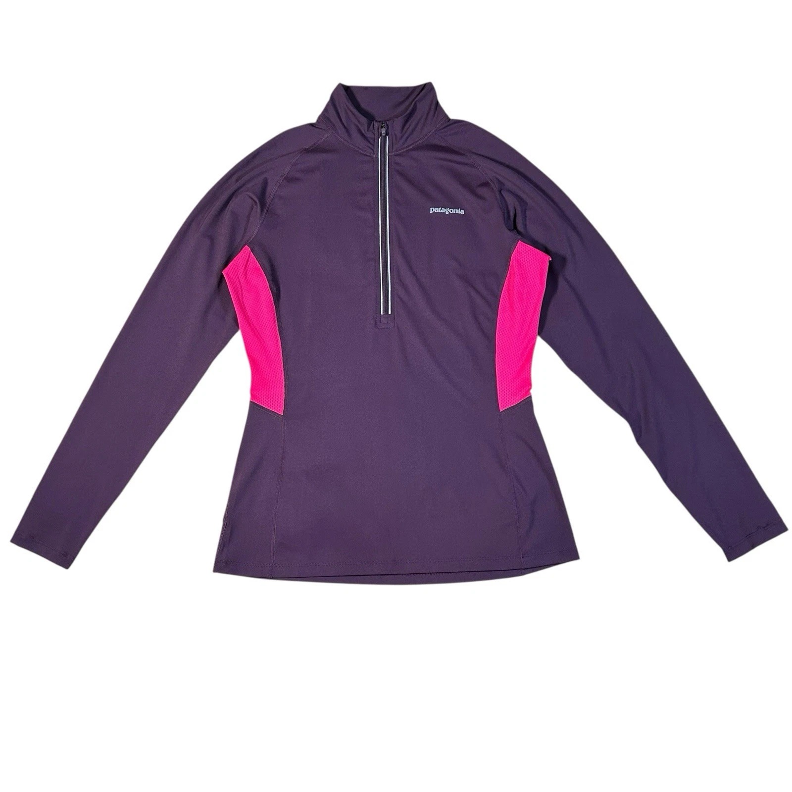 PATAGONIA Capilene Zip Neck Pullover Shirt Size LARGE Plum Baselayer Performance