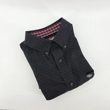 Ariat Shirt Mens Medium Black Long Sleeve Western Wrinkle Free Flip Cuff Plaid