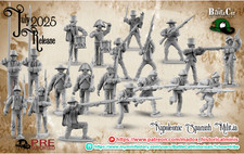 Historical 28mm Napoleonic Spanish Militia Unit of 20 Including Command