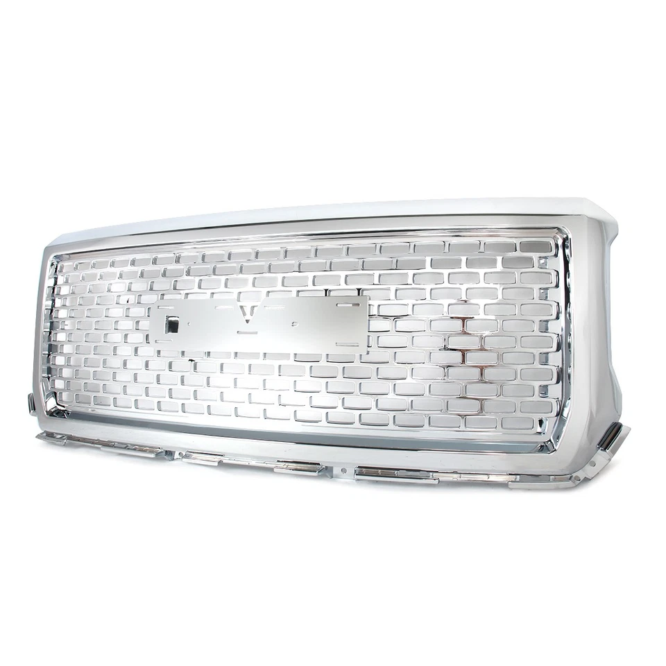 Denali Style Front Bumper Hood Upper Grille Chrome For 2014 2015 GMC Sierra 1500 - Изображение 4 из 4