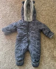 Wonder Nation Puffer Unisex Baby Snowsuit w/Ears & Stars 0-3 Months