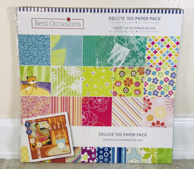 Best Occasions  ASSORTED PATTERN 100 PAGE SCRAPBOOK SHEET  12 X 12 SET