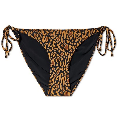 Nanushka Julie Tie Bikini BOTTOM Size M Brown Ocelot Animal Print NEW $129