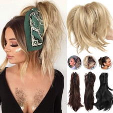 Claw Clip Ponytail Extensions Synthetic Natural Hair Fluffy Pony Tail Hairpiece