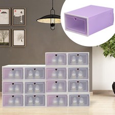 20pcs Foldable Shoe Boxes Plastic Stackable Shoe Storage Shoes Box Organiser