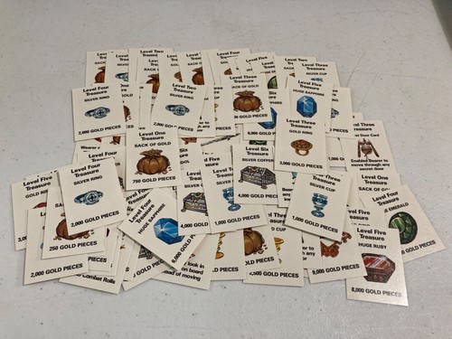 Classic Dungeon board game Treasure Card lot, 80 cards, TSR 1992