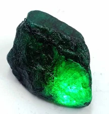 300-310 Earth-Mined Natural Green Emerald Color Enhanced Dyed Rough Gemstone DSO