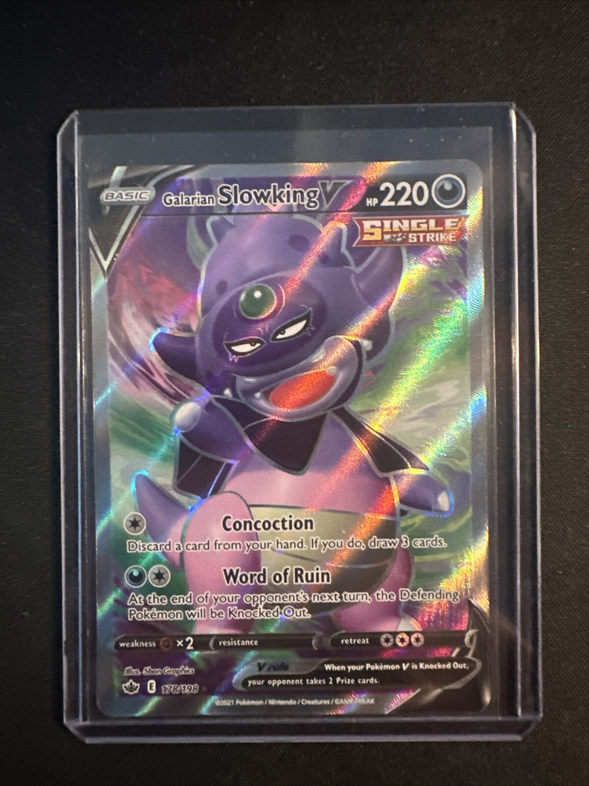 Pokemon Card - Galarian Slowking V Chilling Reign 178/198 Ultra Rare Full Art