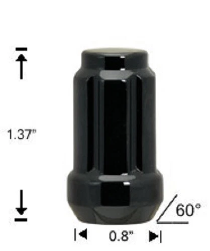 20 piezas TUERCAS MUSTANG NEGRAS SPLINE LLAVE 1/2-20 incluidas # AP-5650BK Foto 3 de 3