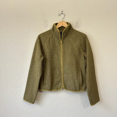 ATHLETA Stroll Fleece Jacket Womens Sz S Olive Green Full Zip Mock Neck Outdoor