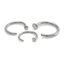 316L Surgical Steel Open Nose Ring 0.8mm  1.0mm 1.2mm Gauge