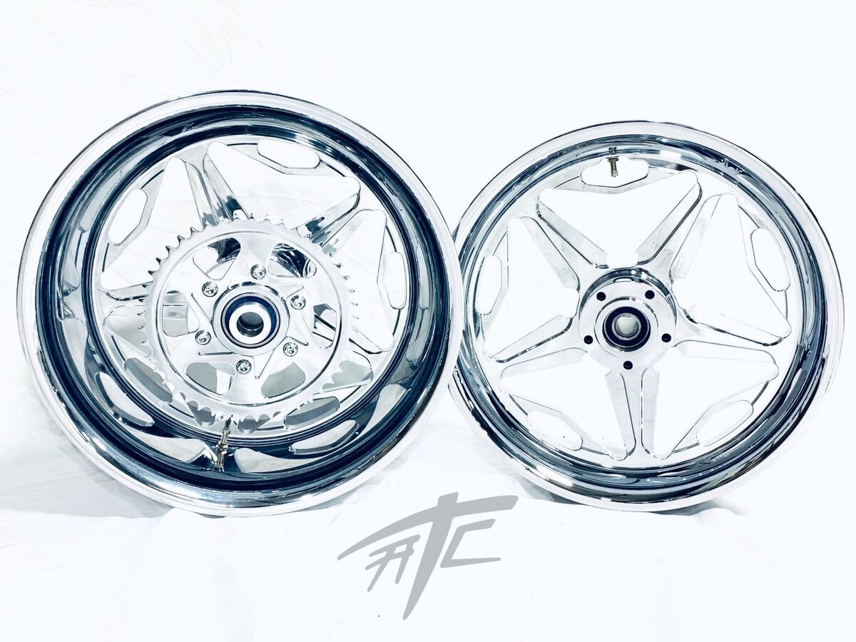 240 FAT TIRE KIT CHROME SPEED STAR WHEELS BLACK ARM 06-11 240 FAT TIRE KIT CHROME SPEED STAR WHEELS BLACK ARM 06-11