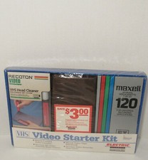 Recoton VHS Video Starter Kit, Vintage, VHS Head Cleaner, Rare, NEW, RN: 1800004