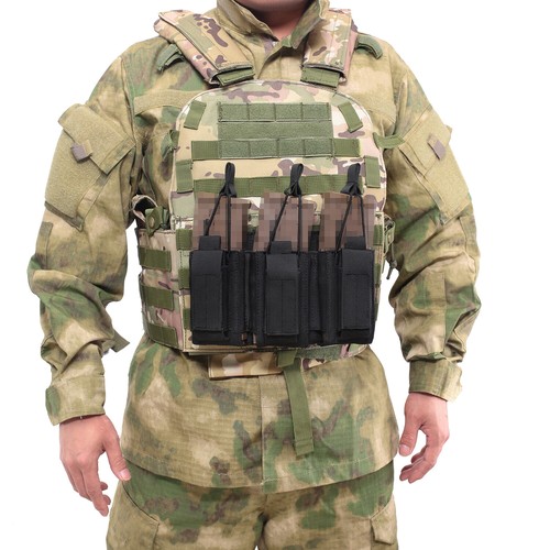 Tactical Molle Triple Open Top Magazine Pouch Hunting Rifle Pistol Mag Waist Bag - Picture 8 of 25