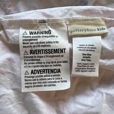 Pottery Barn Kids Pink Elephants Baby Crib Fitted Sheet Organic Cotton Preowned