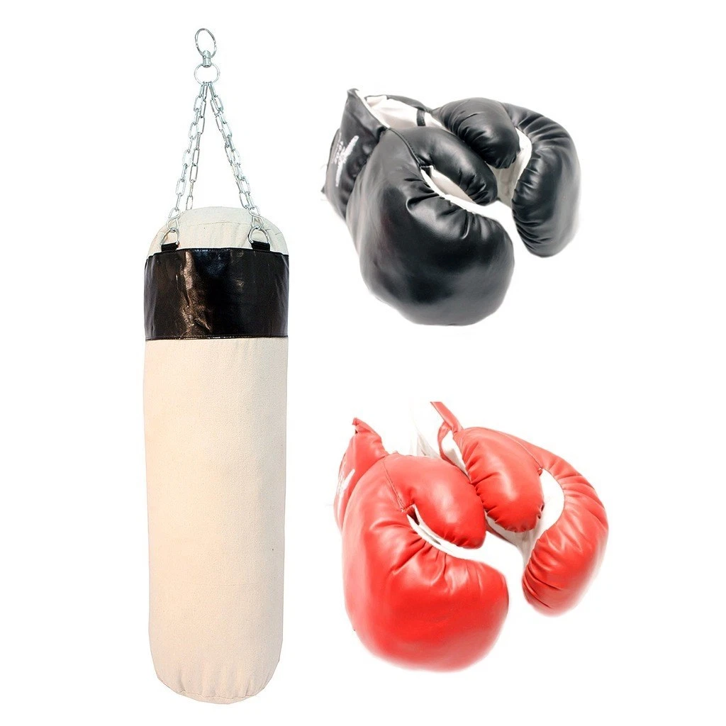 PUNCHING BAG w/ PAIRS OF BOXING MMA Canvas Heavy Duty | eBay