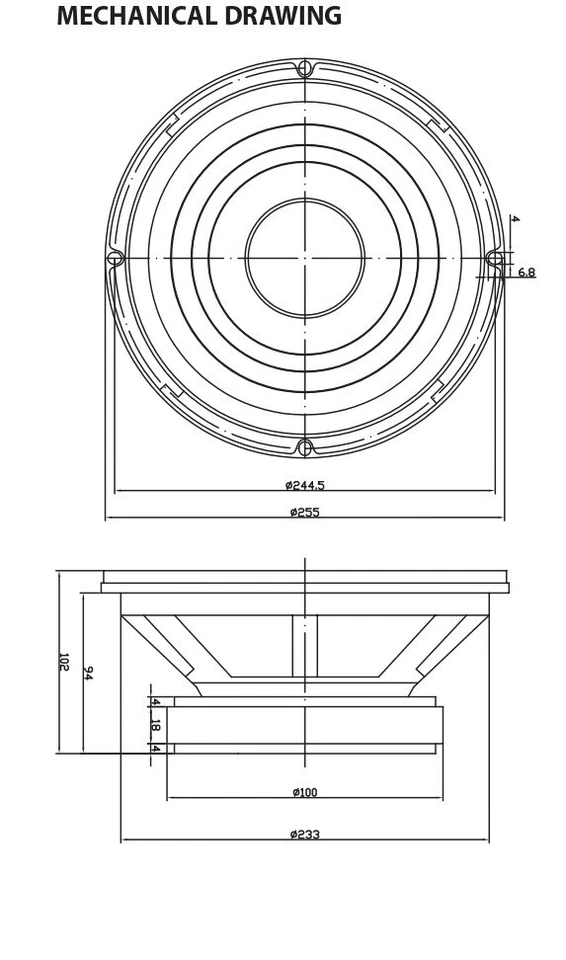 NUEVO 10" Altavoz Woofer Home Audio 8ohm Bajo Repuesto Sonido 220w 10 pulgadas Estéreo Foto 4 de 4
