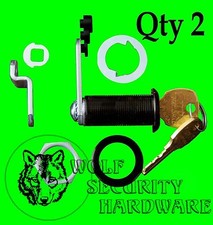 Qty 2 National CompX Key Cam Lock Cabinet 1 7/16 Long KEYED ALIKE Antique Brass