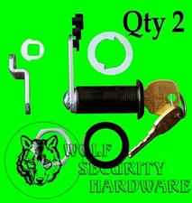 Qty 2 National CompX Key Cam Lock Cabinet 1 7/16 Long KEYED ALIKE Antique Brass