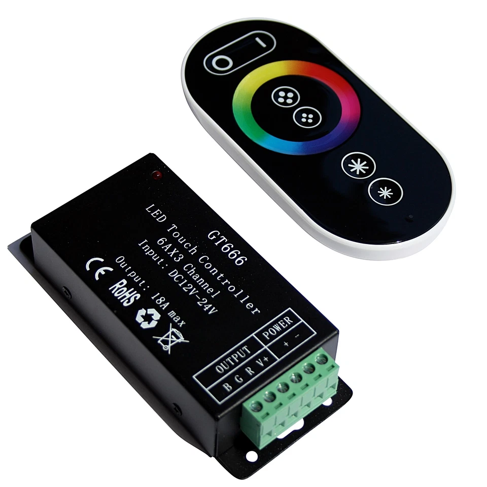 MARKENLOS GT 666 LED Touch Controller 12V 24V Remote Control for LED RGB Light Strip