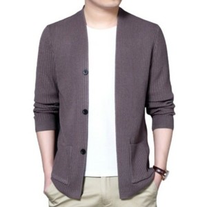 collarless cardigan jacket