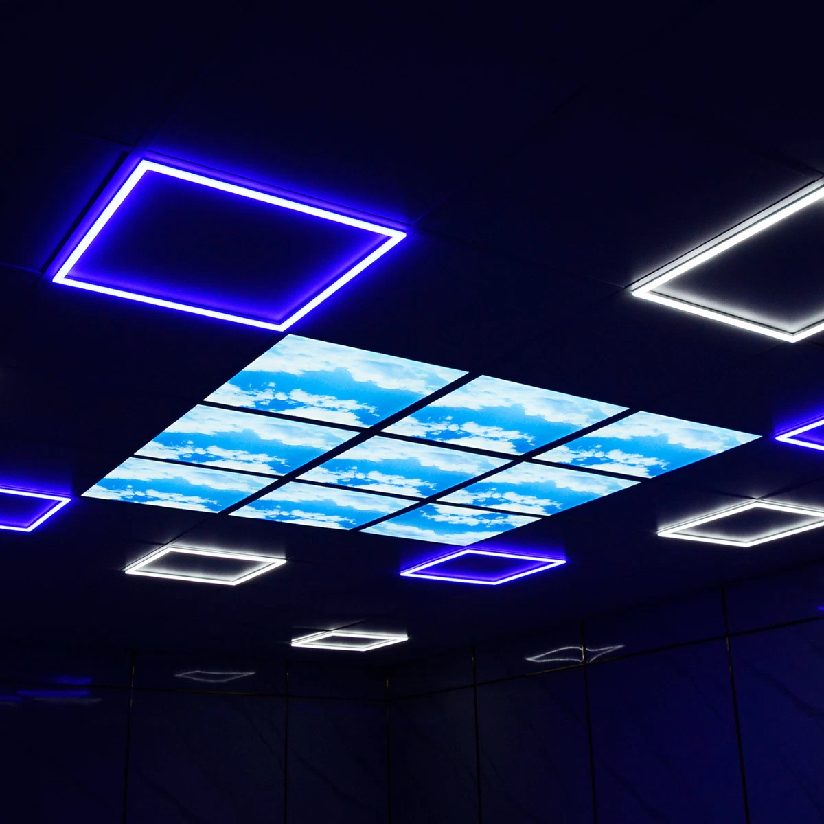 Sky Cloud Scene 48W 600x600mm Slim LED Panel Light Recessed Ceiling Tile Lamps