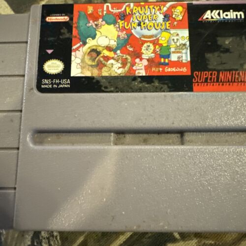 Krusty's Super Fun House Super Nintendo SNES OEM Authentic Game Cartridge Tested - Picture 3 of 9