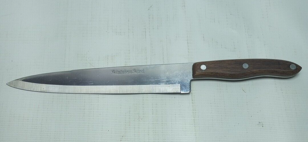 9" Chef's Knife INTERPUR JAPAN Stainless Steel Wood Handle Full Tang eBay