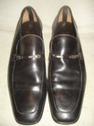 100% AUTHENTIC USED MEN SALVATORE FERRAGAMO BLACK BIT OXFORDS/LOAFERS US 9.5 D — photo 1