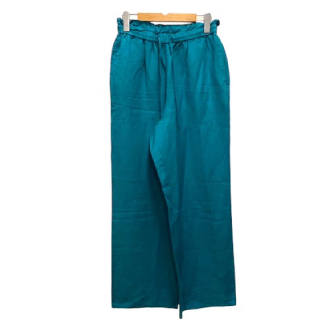 パンツ 90s GOOUCH Linen Wide Slacks GU Linen Blend Easy Wide Pants Bottoms Solid Color L Blue