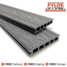 Pebble Grey 4.8m Composite WPC Decking Deep Woodgrain DIY Kit  | FREE Delivery