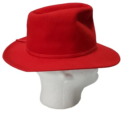 VTG Rockmount Ranch Wear Cowboy Cowgirl Hat 100% Wool Red  display picture 2