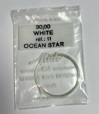 Vintage NOS Mido Ocean Star 30mm Watch Crystal Ref. 11 White for One Piece Case