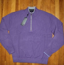 Greyson Clothiers Sebonack 1/4 Zip Golf Sweater Mens L Amalfi Wool Cashmere