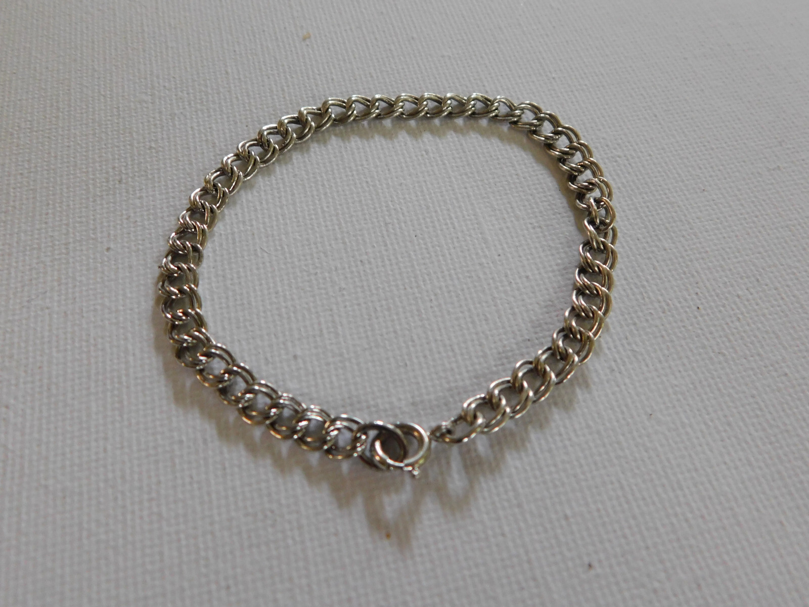 Silver Tone Double Loop Charm Bracelet - image 6