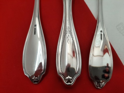 WMF Englische Rose Tafelbesteck Messer Gabel Löffel 3 tlg cm 90er Silber TOP - Picture 10 of 11