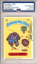 SIGNED Tom Bunk 1986 Topps Garbage Pail Kids GPK Dribblin' Derek #154b PSA DNA