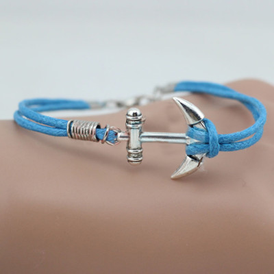 Women Men Bracelet Cord Boat Bracelet Good Luck Charm Gift Idea Anchor  Shaped So UK
