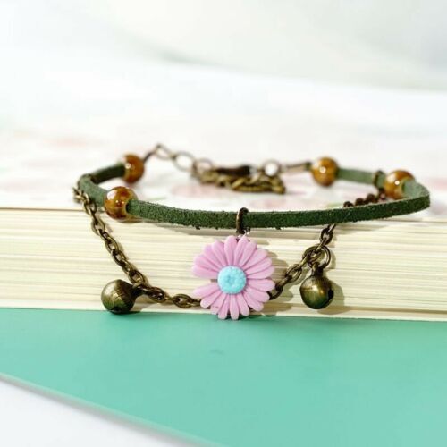 Bracelet Ceramic Girls Charm Flower Jewellery Chain Boho Daisy Beads Anklet - Bild 9 von 26