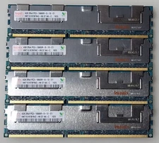 Hynix Lot of 4 X4GB 2Rx4 PC3-10600R HMT151R7BFR4C-H9 D7 Server Memory
