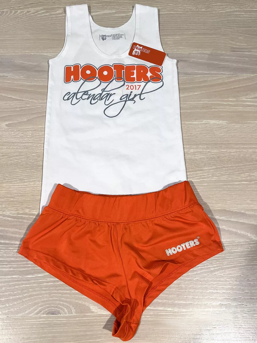 HOOTERS CALENDAR GIRL Uniform Set TANK TOP New Style Skimpy BOOTY SHORTS XXS